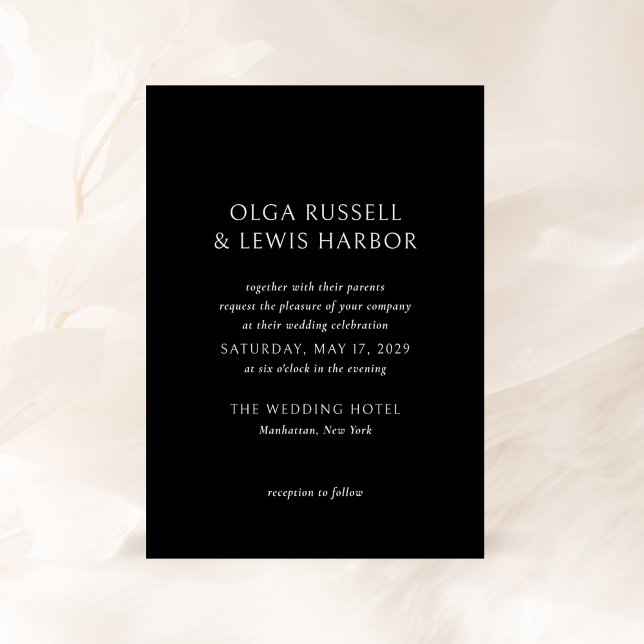 Simple Black Modern Wedding Invitation (Creator Uploaded)