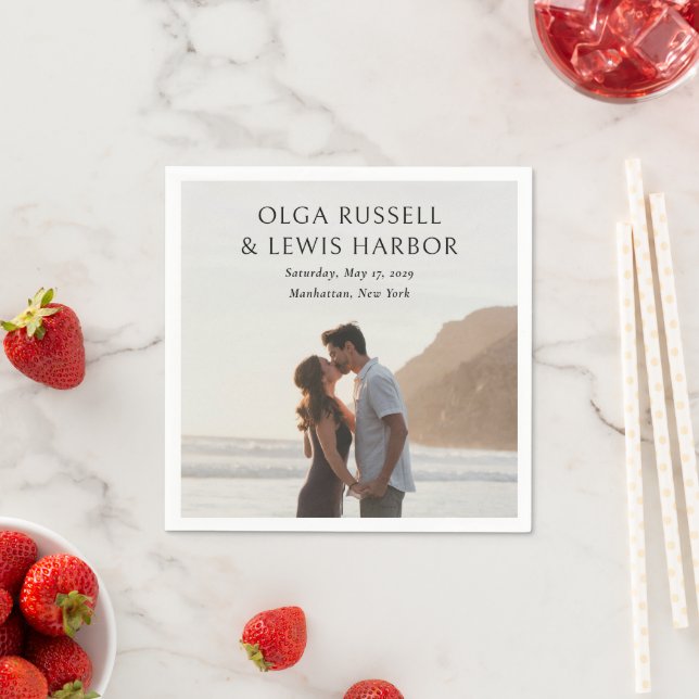 Simple Black Modern Wedding Napkins (Insitu)