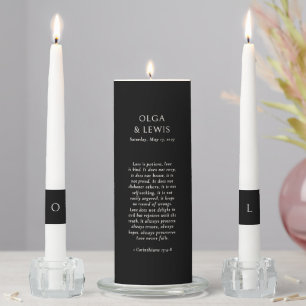 Simple Black Modern Wedding Unity Candle Set