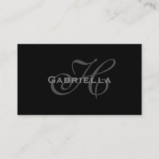 Simple Black: Monogram Business Cards