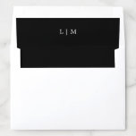 Simple Black Monogram Elegant Wedding Envelope Liner<br><div class="desc">Simple envelope liner featuring a modern yet elegant design with your two initial monogram in a white serif font over a black background. The background and font colors may be changed to any colors that you wish. A chic and stylish design that is great for a minimalist couple. These liners...</div>