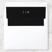 Simple Black Monogram Elegant Wedding