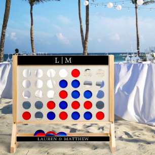 Simple Black Monogram Elegant Wedding Fast Four