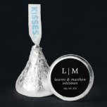 Simple Black Monogram Elegant Wedding Hershey®'s Kisses®<br><div class="desc">Simple Wedding Favor Hershey's Kisses featuring an elegant and timeless design with your two letter monogram, names and wedding date. All design elements are in white over a black background and may be changed in the design editing tool. A clean and classic design perfect for a couple who wants traditional...</div>