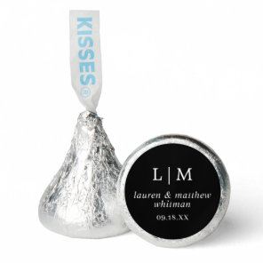 Simple Black Monogram Elegant Wedding Hershey®'s Kisses®