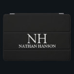 Simple Black Monogram Modern<br><div class="desc">Modern ipad cover featuring a simple and minimal black design with your monogram in a bold font along with your name.</div>