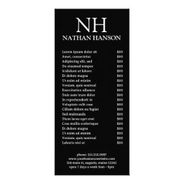 Simple Black Monogram Modern Rack Card