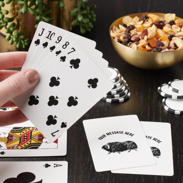 Simple Black Muskox Drawing Poker Cards (In Situ)