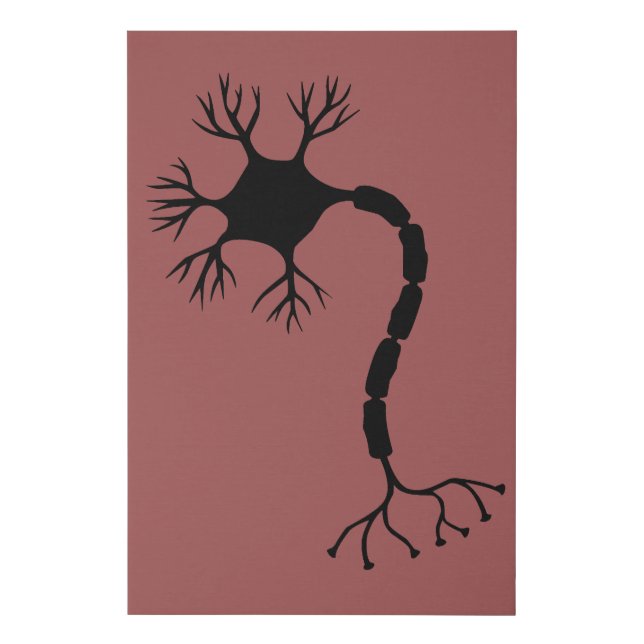 Simple Black Neuron Design Faux Canvas Print (Front)