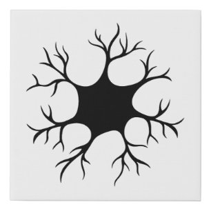 Simple Black Neuron Design Faux Canvas Print