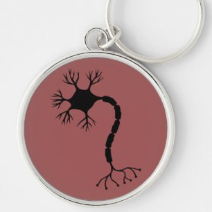 Simple Black Neuron Design Keychain