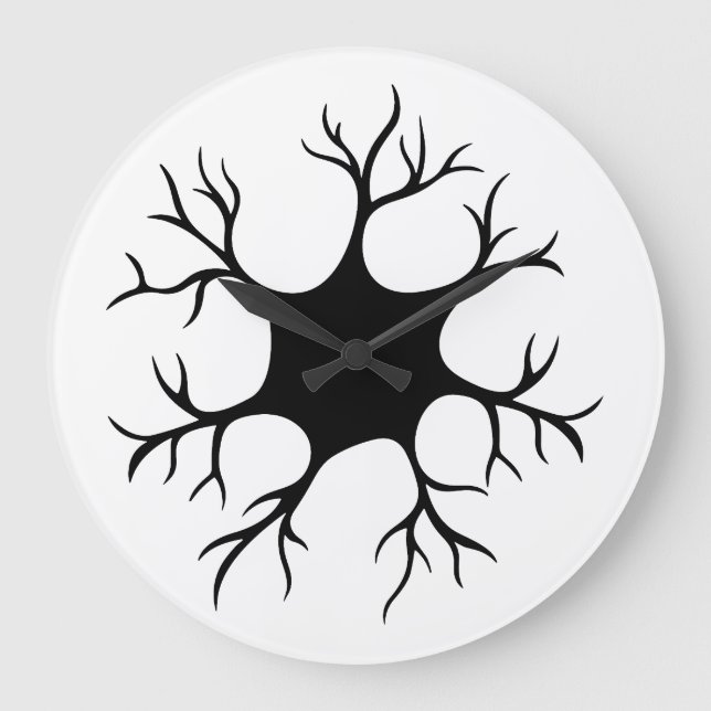 Simple Black Neuron Design Large Clock (Front)