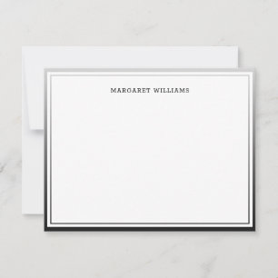 Simple Black Ombre Border Professional Modern Note Card