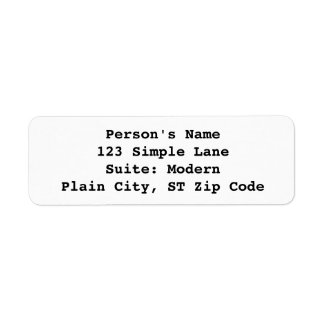 Simple Black on White Address Labels