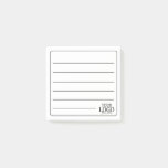 Simple Black On White Lined Logo Post-it Notes