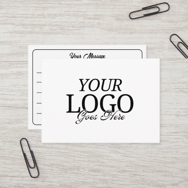 Simple Black On White Logo With Lines Business Card (Front/Back In Situ)