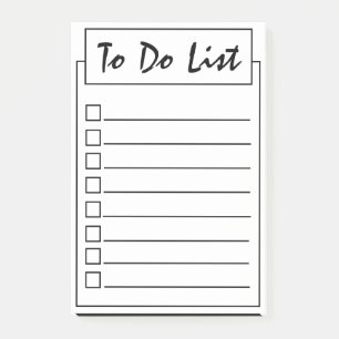 Simple Black On White To Do List Post-it Notes