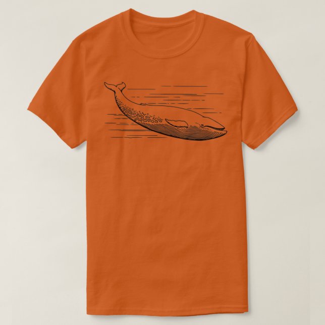 Simple Black on White Whale 20 T-Shirt (Design Front)