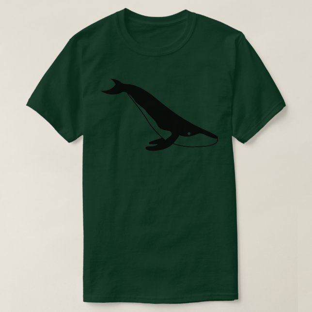 Simple Black on White Whale 21 T-Shirt (Design Front)