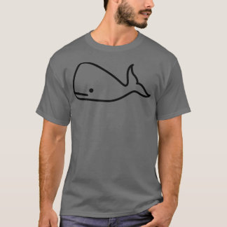 Simple Black on White Whale 7 T-Shirt