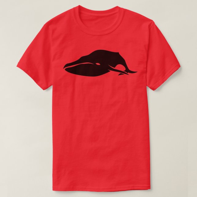 Simple Black on White Whale 9 T-Shirt (Design Front)