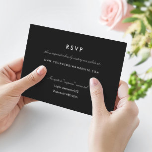 Simple Black Online Rsvp Website Card