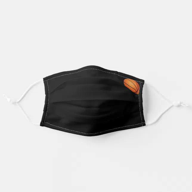 Simple black Orange Basketball Pattern Adult Cloth Face Mask | Zazzle