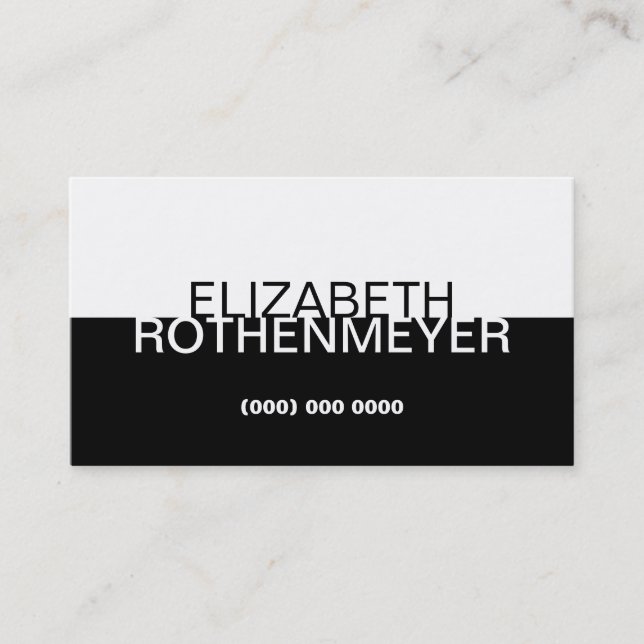 Simple Black Panel Business Card (Front)