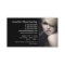 Simple Black Panel Double Headshot Business Card