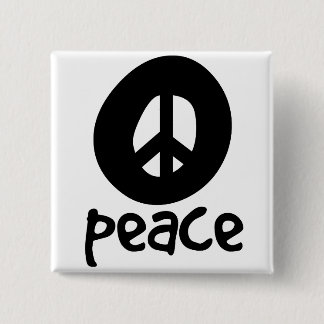 Simple Black Peace Sign Button