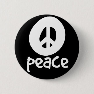 Simple Black Peace Sign Button