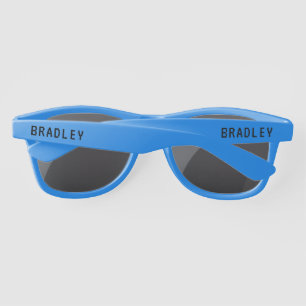 Simple Black Personalized Name Custom Stylish Sunglasses