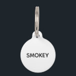 Simple Black Pet Name ID Tag<br><div class="desc">Simple Black Pet Name ID Tag with contact number This Simple Black Pet Name ID Tag features a clean, minimalist design personalized with your pet’s name and contact information. Perfect for dogs or cats, it offers a timeless look that pairs easily with any collar. Durable and easy to read, this...</div>