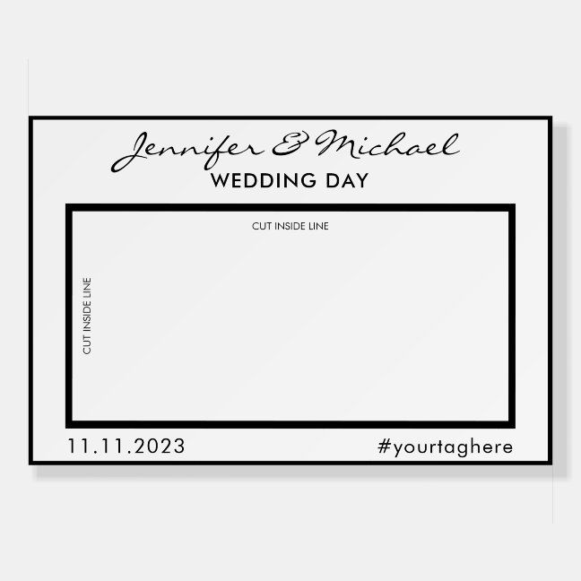 Simple Black Photo Booth Selfie Frame Foam Board