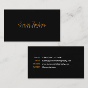 Simple Black Photographer Business Card