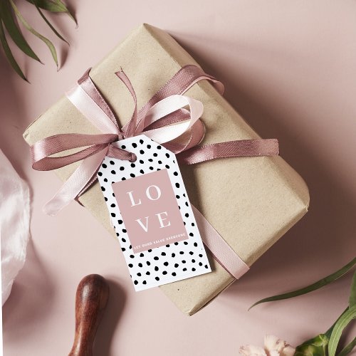 Simple Black  Pink LOVE Let ours Value Everyone  Gift Tags