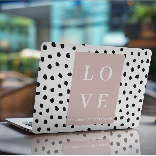 Simple Black  Pink LOVE Let ours Value Everyone  HP Laptop Skin