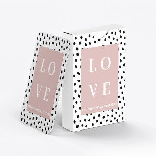 Simple Black & Pink LOVE Let ours Value Everyone Poker Cards