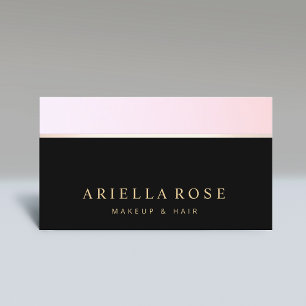 Simple Black  Pink Ombre Beauty Salon Business Card