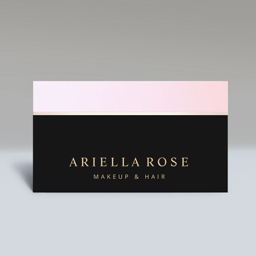 Simple Black  Pink Ombre Beauty Salon Business Card