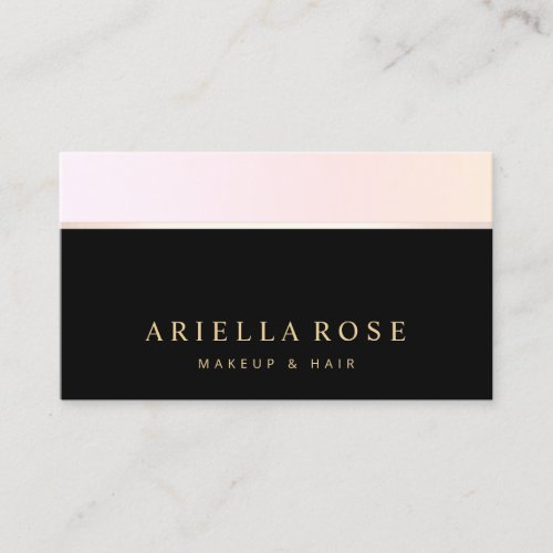 Simple Black  Pink Ombre Beauty Salon Business Card