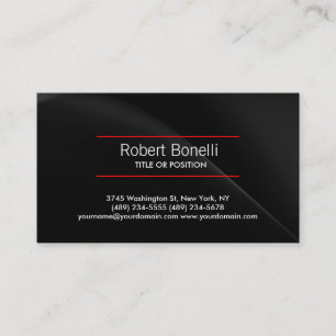 Simple Black Plain Modern Business Card