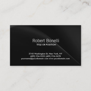 Simple Black Plain Modern Business Card