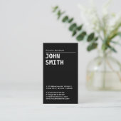 Simple Black Plastic Surgeon Business Card (Standing Front)