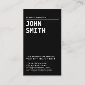 Simple Black Plastic Surgeon Business Card (Front)