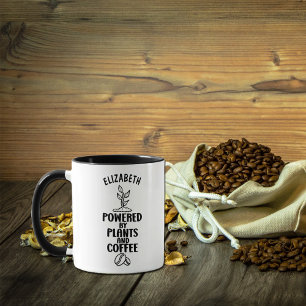 Simple Black Powered by Plants and Coffee, Vegan Mug
