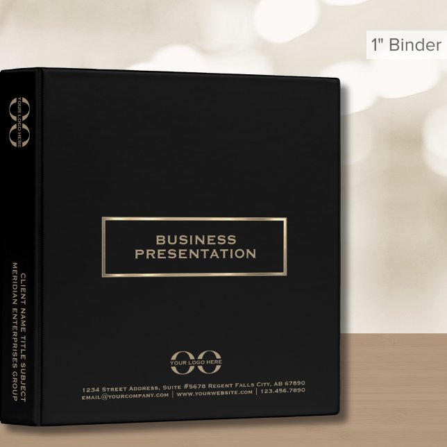 Simple Black Presentation Binder Custom Logo (Creator Uploaded)