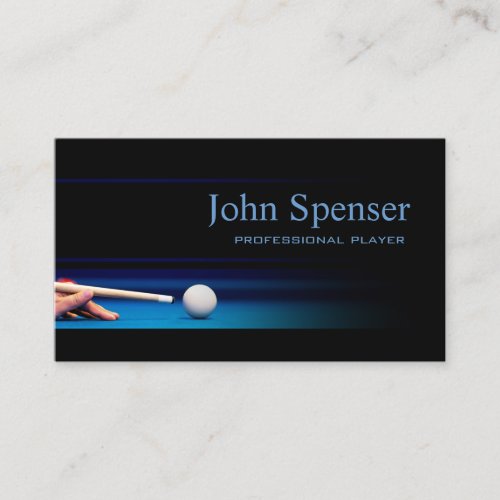 Simple Black Pro Pool Player/Coach Card Business Card Templates