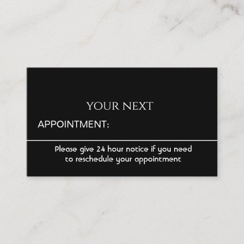 Simple Black Professional Appointment Reminder