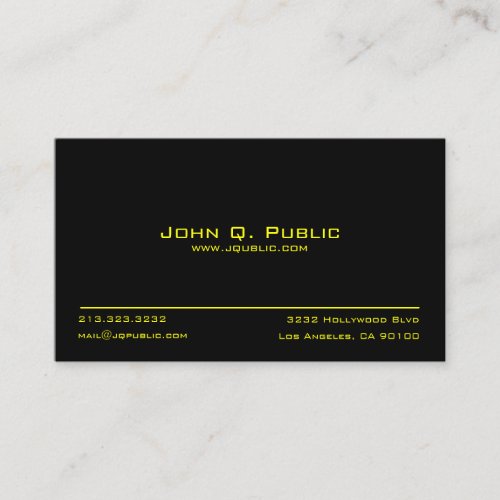 Simple Plain Black Business Card